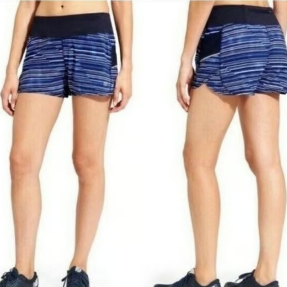 Athleta Ready Set Go Athletic Active Shorts Women's S Blue Sporty Athletic